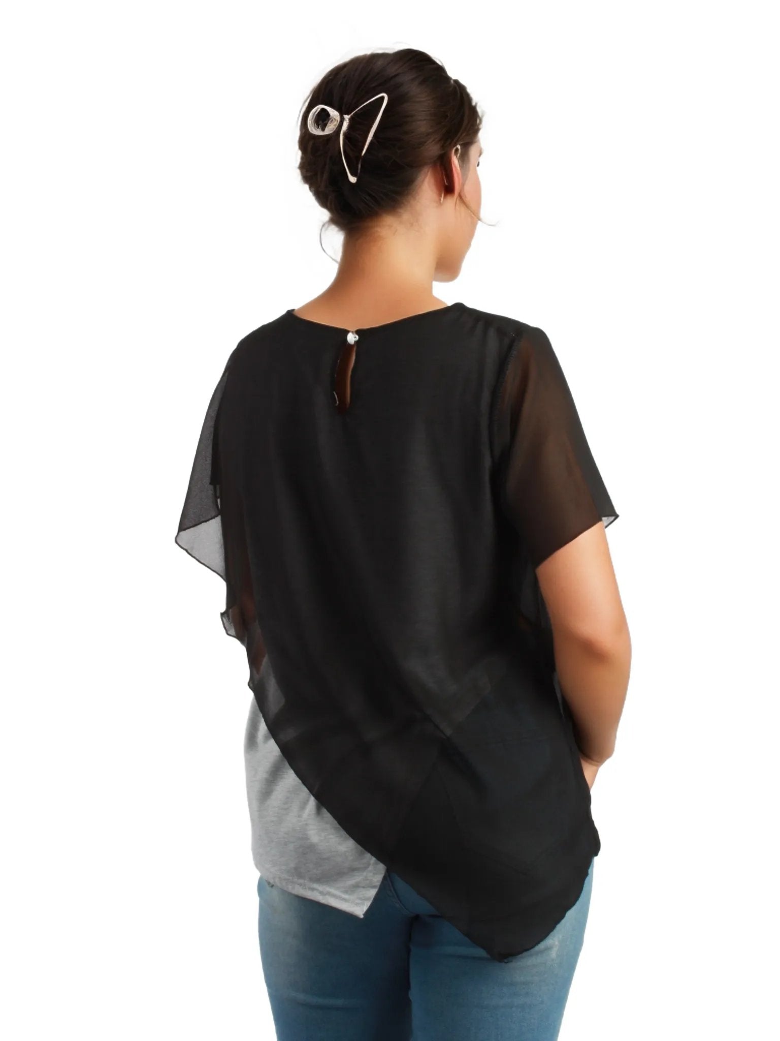 Asymmetrical Chiffon Layer Top XD21