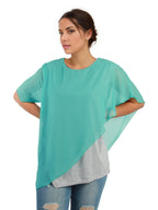 Asymmetrical Chiffon Layer Top XD21
