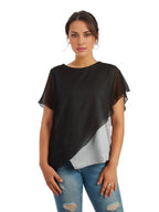 Asymmetrical Chiffon Layer Top XD21