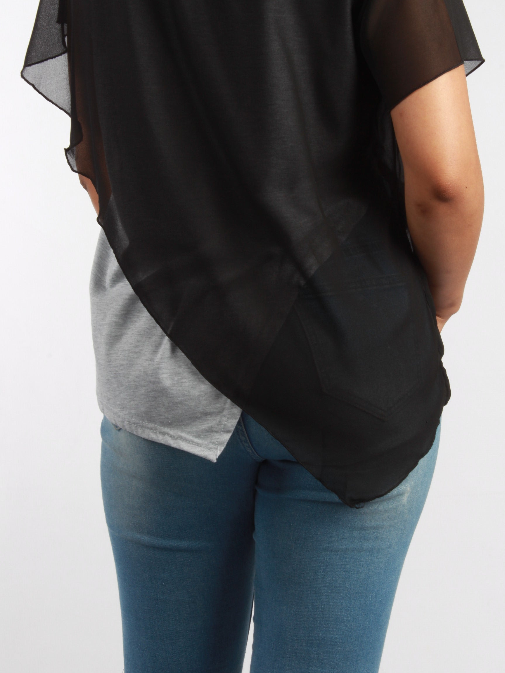 Asymmetrical Chiffon Layer Top XD21