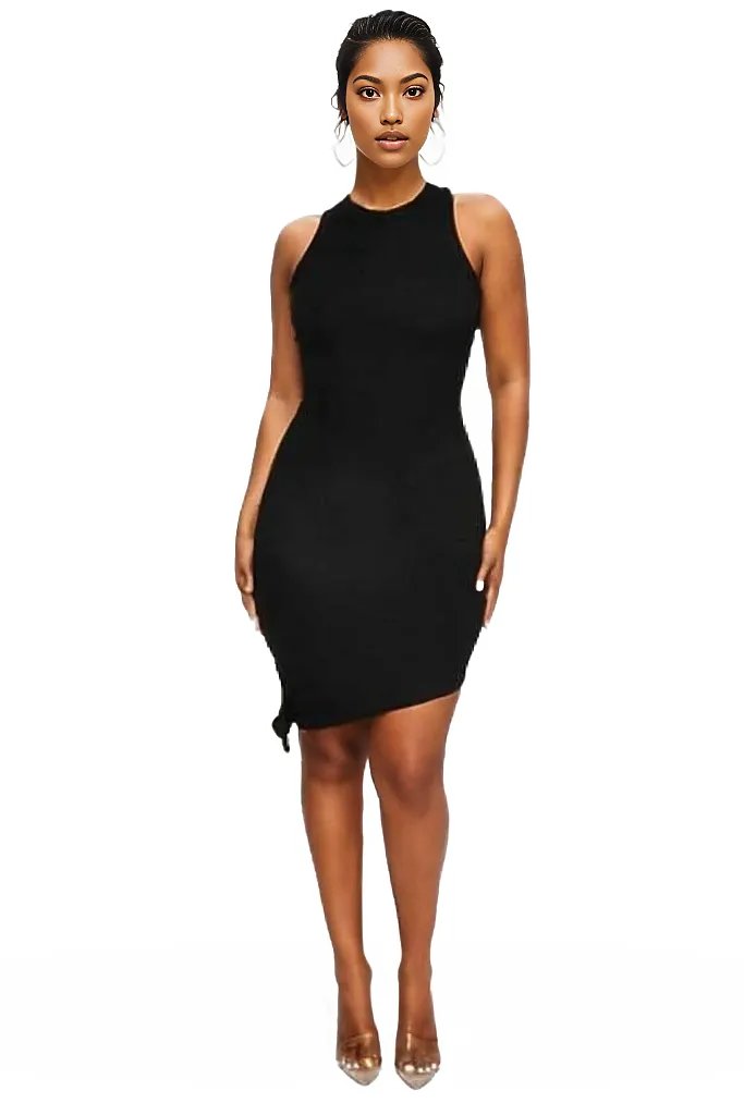 Asymmetrical Midi Mini Sleeveless Dress XD21