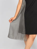 Asymmetrical Midi Two Toned Sheer Dress XD21