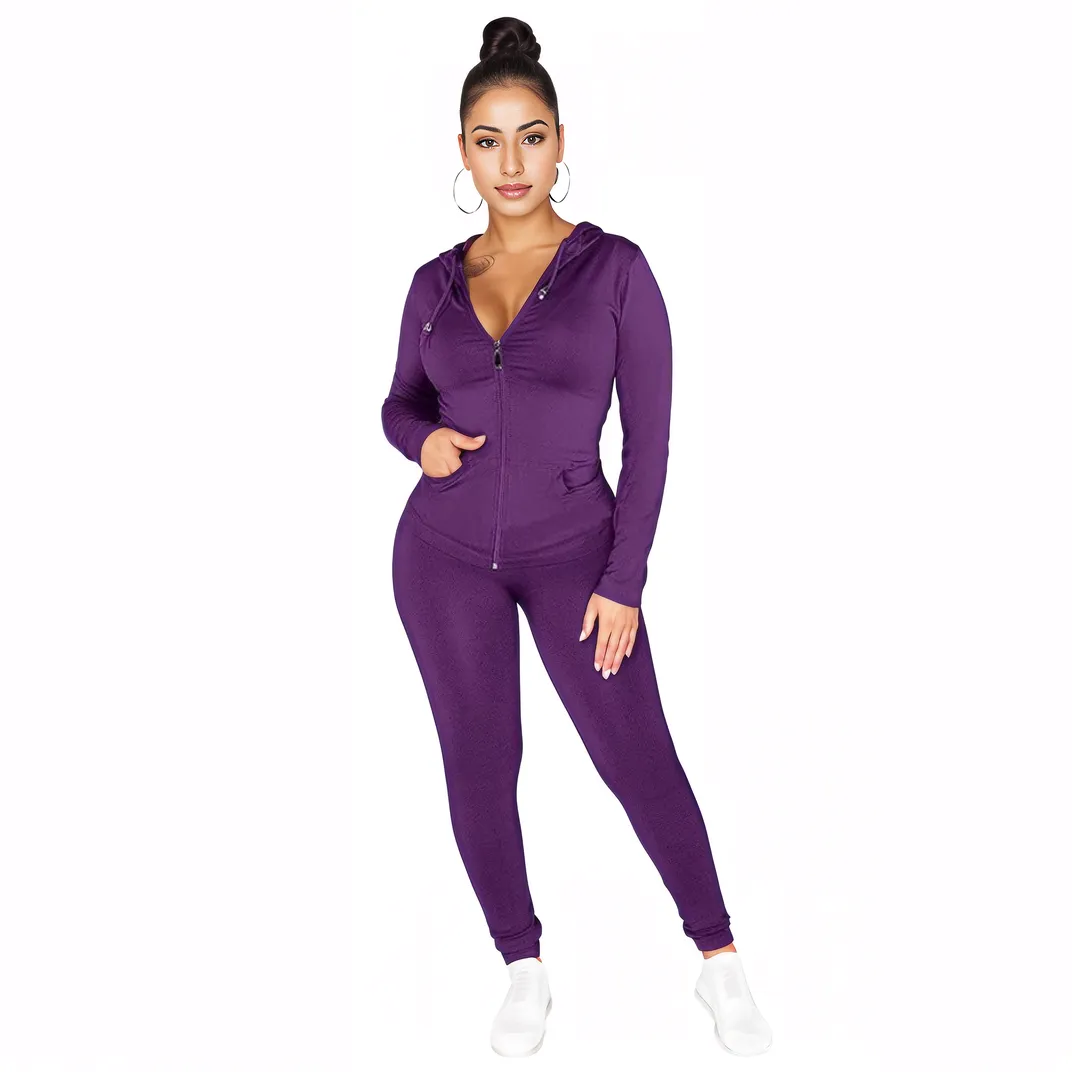 Athleisure 2pc Hooded Tracksuit Set XD21