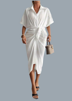 Attached Belted Patterned Dress XD21
