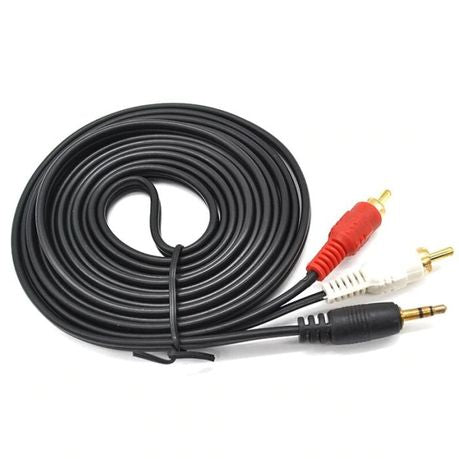 Aux 3.5mm Audio Jack to 2 RCA Male Audio Stereo Cable XD21