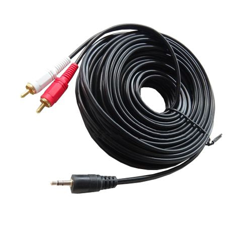 Aux 3.5mm Audio Jack to 2 RCA Male Audio Stereo Cable XD21