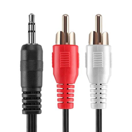 Aux 3.5mm Audio Jack to 2 RCA Male Audio Stereo Cable XD21
