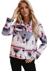 Aztec Print Front Button Jacket XD21