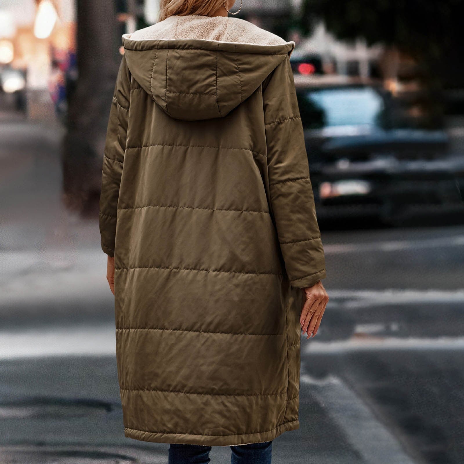 Women's Reversable Fleece-Lined Long Jacket