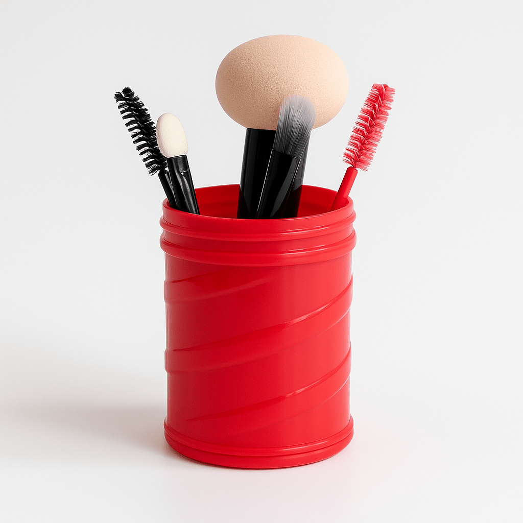 6pc Mini Makeup Brush Set – Travel Beauty Tools in Storage Holder - Random Colour