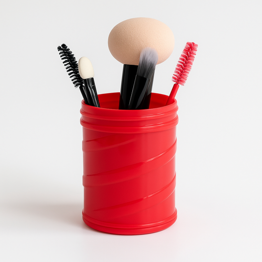 6pc Mini Makeup Brush Set – Travel Beauty Tools in Storage Holder - Random Colour