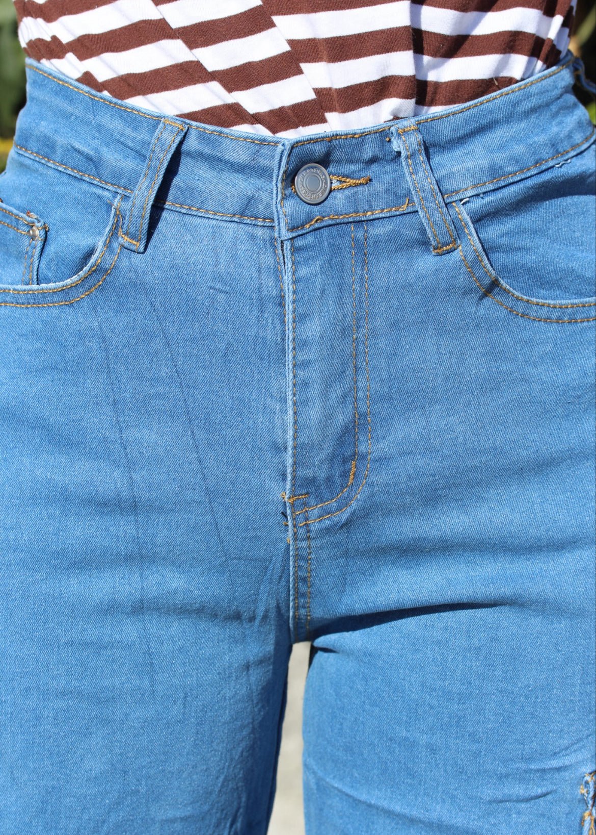 High-Waist Cargo Jeans with Side Pockets – DYQ 359