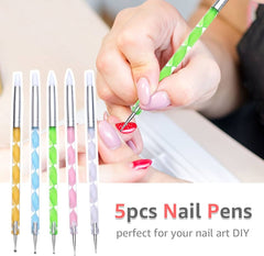 All-in-One Nail Art Tool with Brush Set - For Creative and Professional Nail Designs