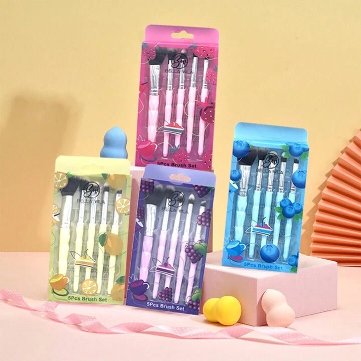 Sally 5-Piece Makeup Brush Set - Perfect for Blending & Precision