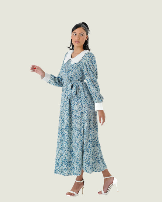 Elegant Victorian-Inspired Midi Dress - Timeless Feminine Prairie Style