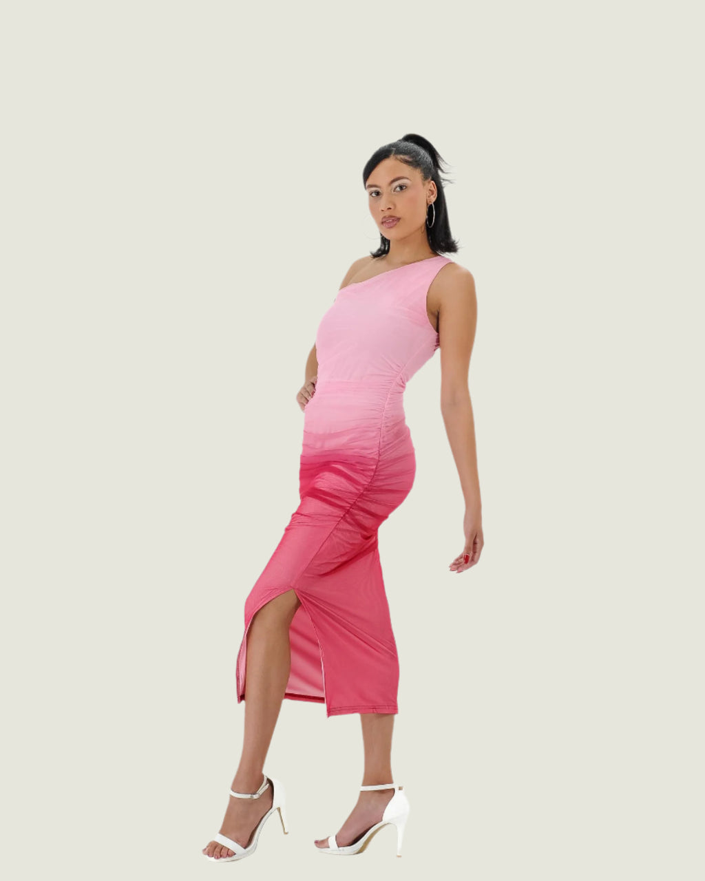 Elegant One-Shoulder Ombre Bodycon Dress – Stunning Evening & Cocktail Dress