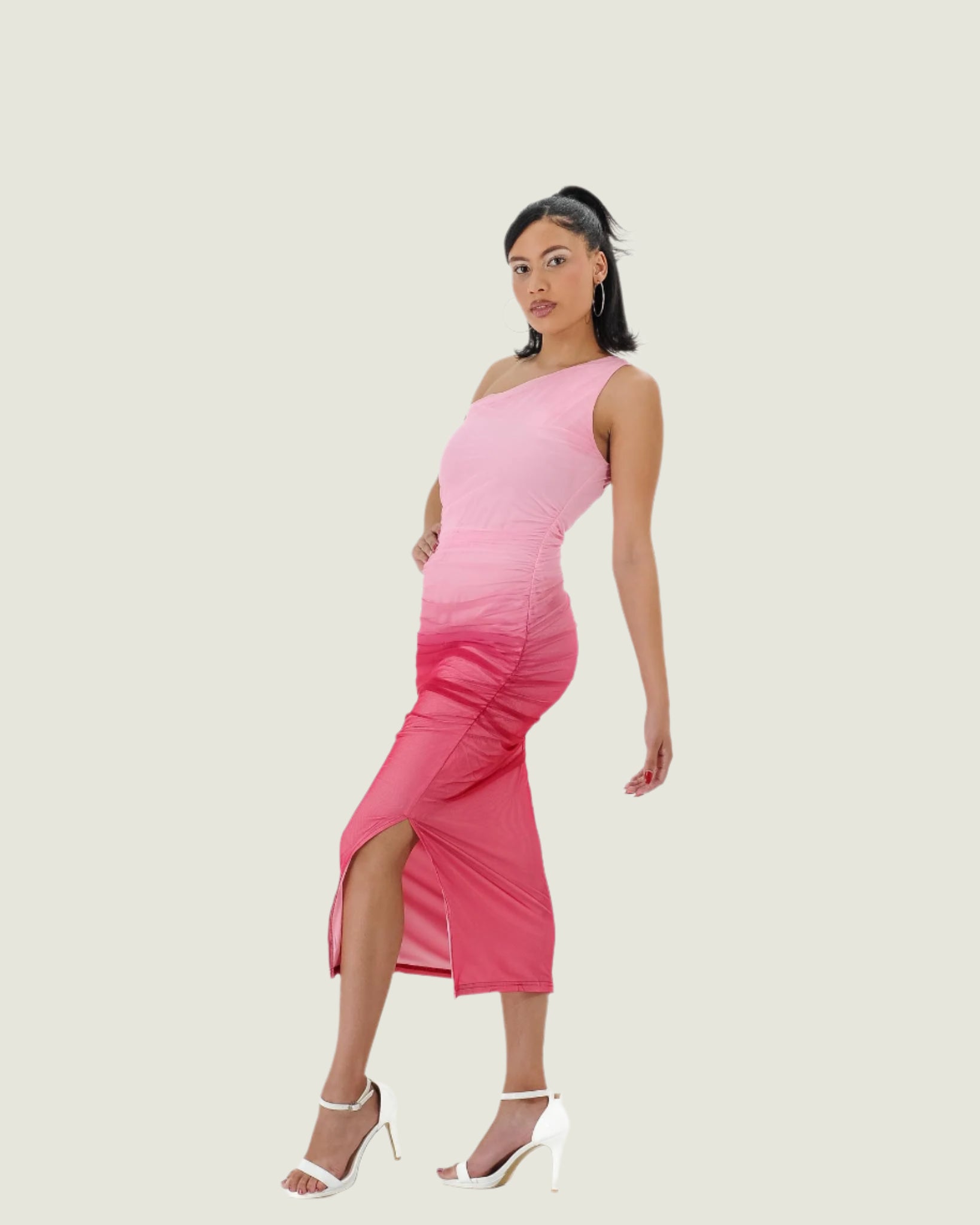 Elegant One-Shoulder Ombre Bodycon Dress – Stunning Evening & Cocktail Dress