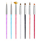 Vibrant Colourful Nail Brush 7pc Set - Precision and Style for Flawless Nail Art!
