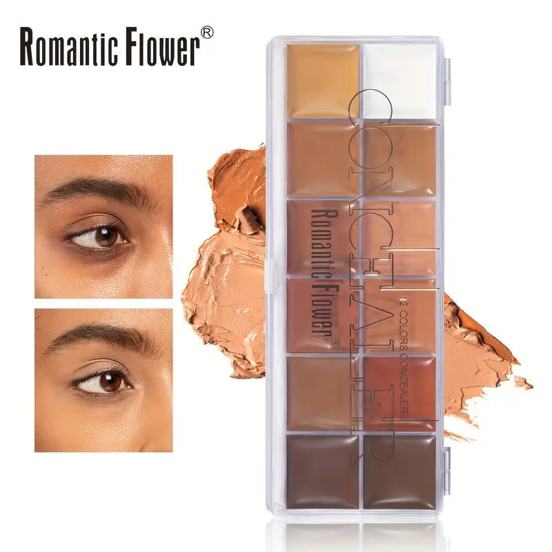 12 Colors Concealer Palette, Coverage Long Lasting Contour Cream