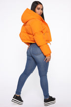 Cropped Puffer Jacket with Hood – Winter Street Style