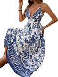 Vintage-Inspired Floral Maxi Dress – Elegant & Flowing Summer Fashion