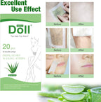 Doll Depilatory Waxing Strips - 20 pcs (10 Double Strips) Random