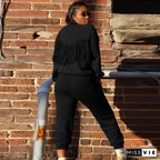 Back Tassel Winter Tracksuit Pants Set XD21