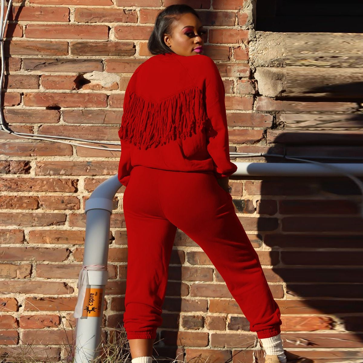 Back Tassel Winter Tracksuit Pants Set XD21