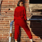 Back Tassel Winter Tracksuit Pants Set XD21