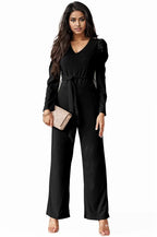 Belted Wide Leg Formal Rompers Jumpsuits XD21