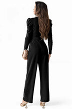 Belted Wide Leg Formal Rompers Jumpsuits XD21