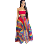 Bikini Set With Rainbow Mesh Skirt 3pc Set XD21