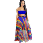 Bikini Set With Rainbow Mesh Skirt 3pc Set XD21