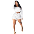Bishop Sleeve Crop Top and Ruched Shorts XD21