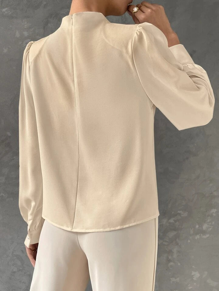 Bishop Sleeve Draped Front Blouse XD21