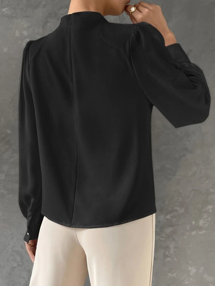 Bishop Sleeve Draped Front Blouse XD21