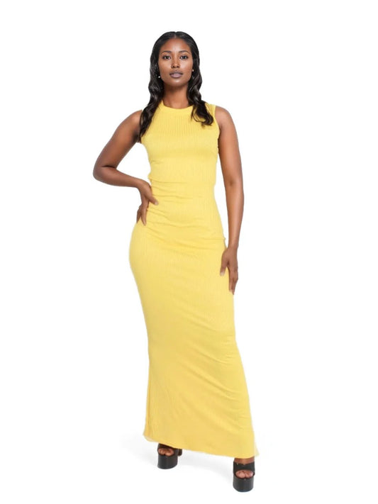 Bodycon tie back maxi dress XD21