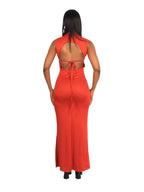 Bodycon tie back maxi dress XD21