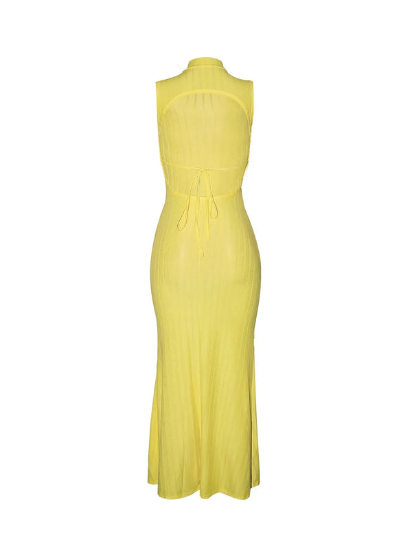 Bodycon tie back maxi dress