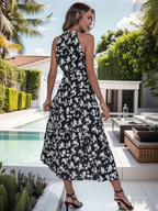 Bohemian Summer Maxi Dress with Belt XD21