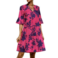 Bright Floral Tier Mini Dress XD21