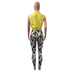 Bright Shirt and Pattern Leggings Two Piece Set XD21