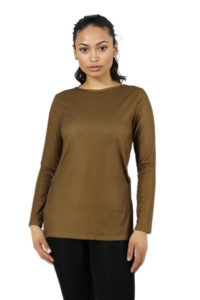 Brown Backless Lace Up T-Shirt Top XD21