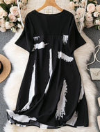 Brush Stroke Tunic Dress Curve XD21