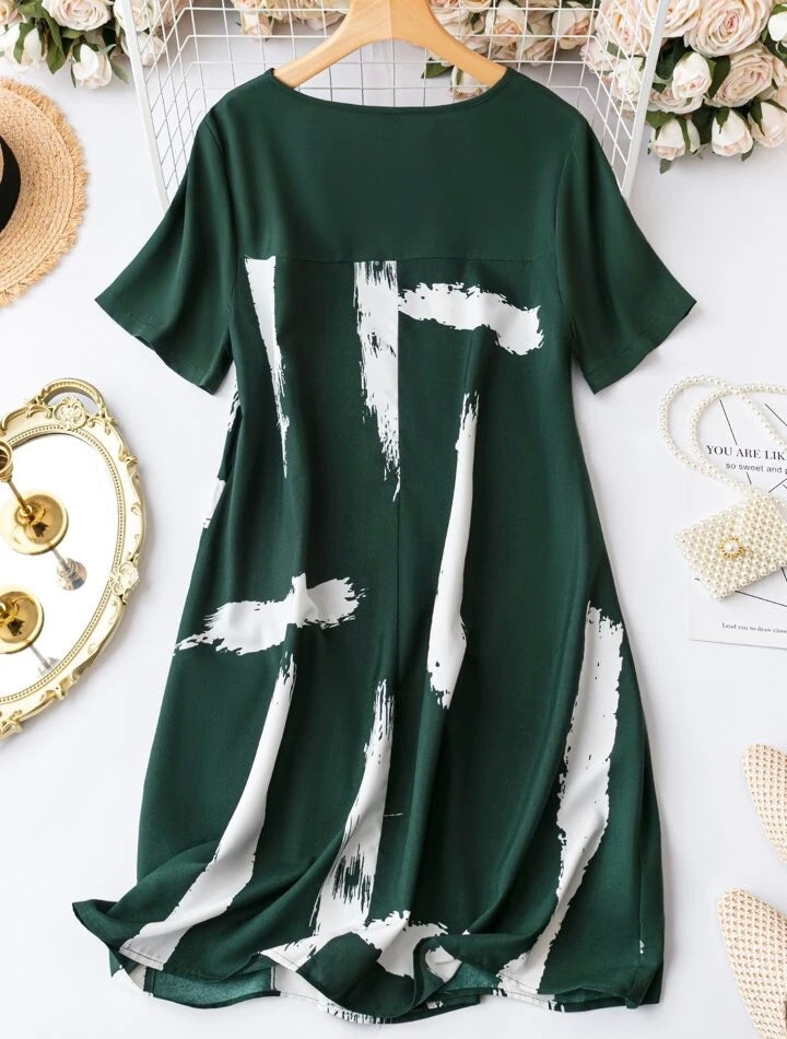 Brush Stroke Tunic Dress Curve XD21