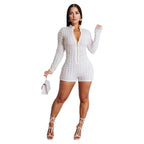 Bubble Zipper Soft Shorts Jumspuit XD21
