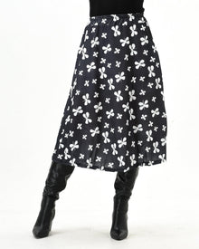 Butterfly Flowy Elastic Wasit Midi Skirt