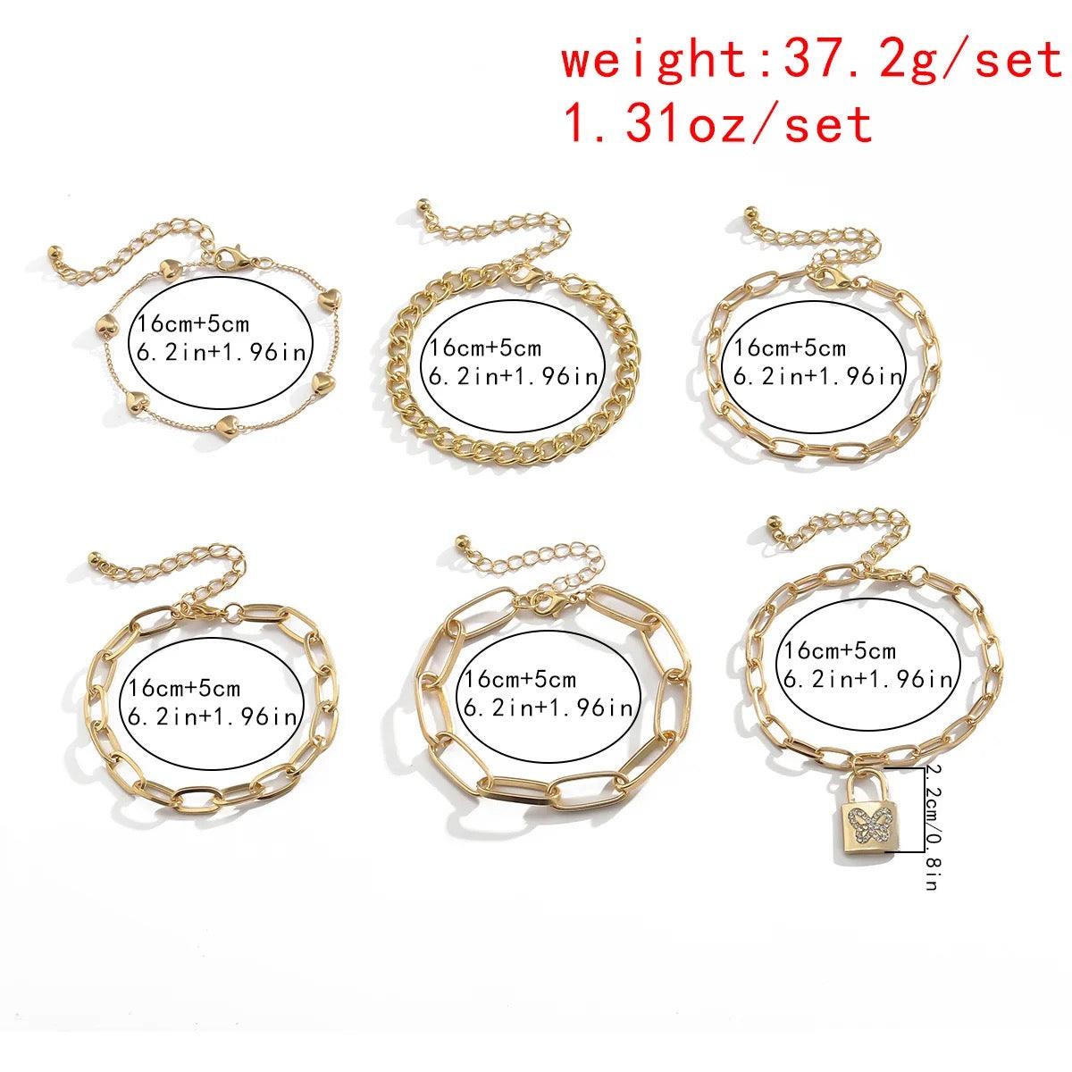 Butterfly lock chain bracelet set - XD21