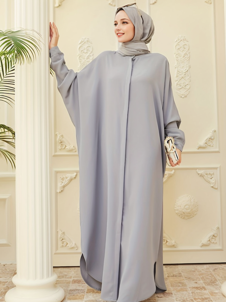 Button Up Batwing Abaya XD21