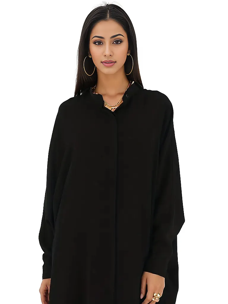 Button Up Batwing Abaya XD21